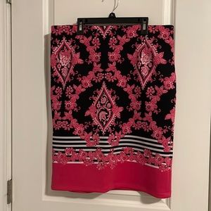 Pink/white and black formal skirt
